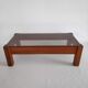 Vintage coffee table in solid elm and smoked graphit from the years 70