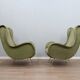 Paire de fauteuils italiens des années 1950 style Senior Zanuso en velours vert.