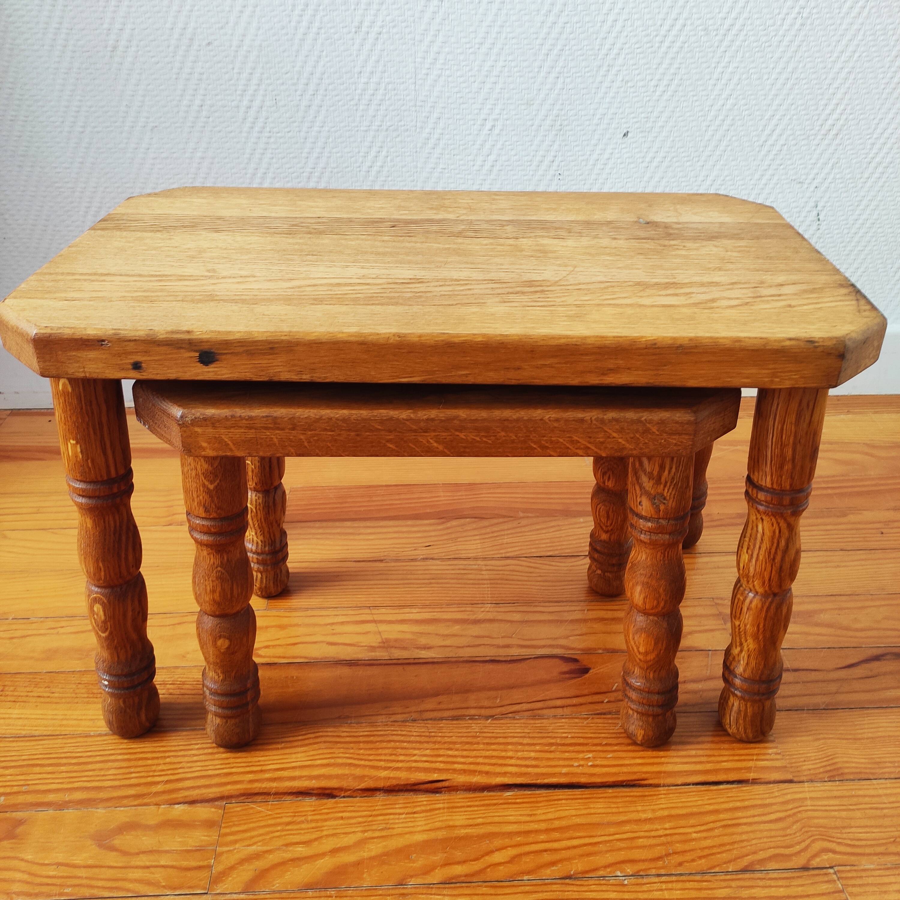 Danish nesting coffee tables in solid wood – Vintage