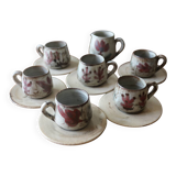 Stoneware coffee service signed Gustave Le Murier – 6 cups, 6 saucers
