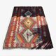 Tapis kilim artisanal laine multicolore. Turquie, années 70