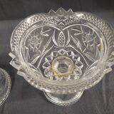 Sugar candy drager vintage crystal on foot 28cm