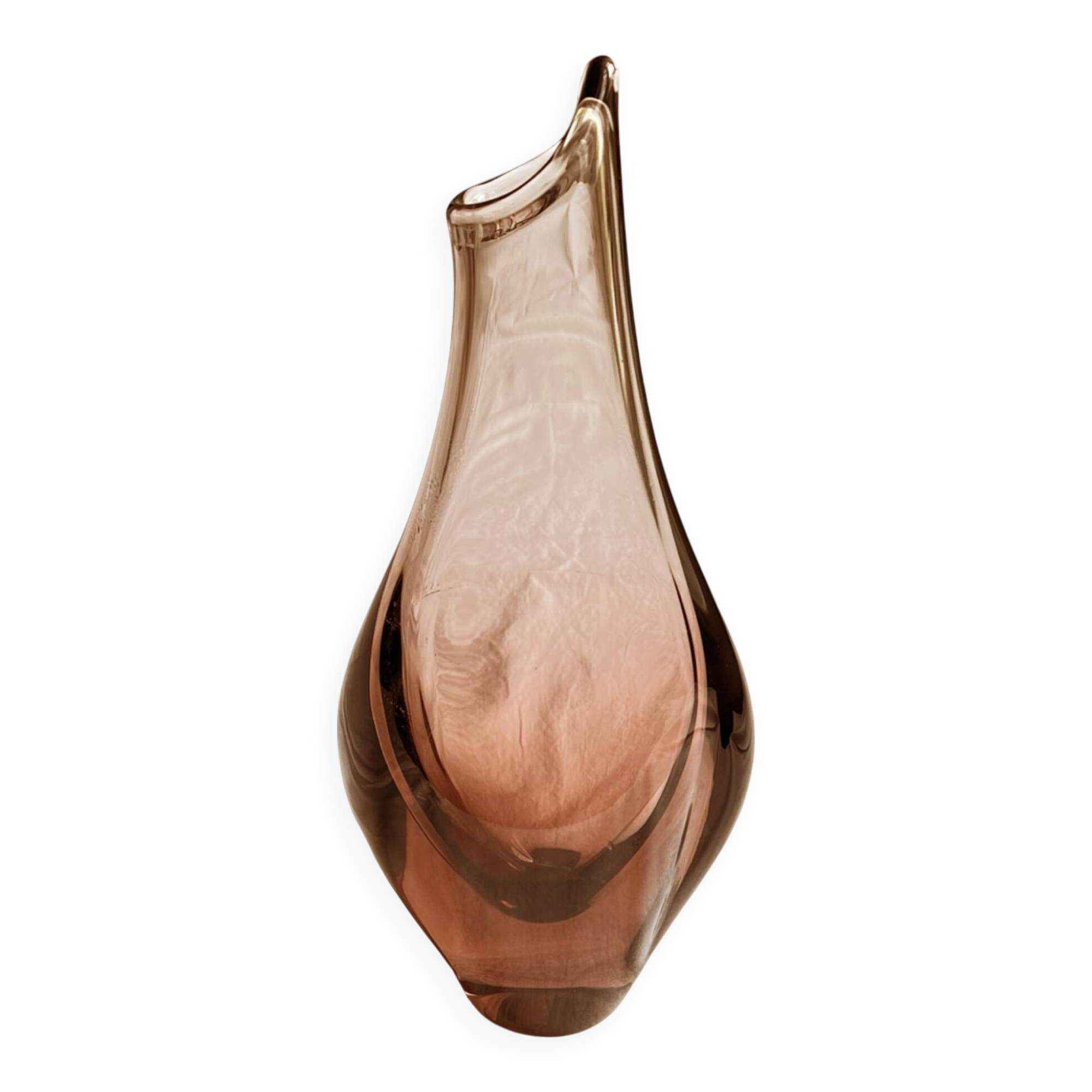 Glass vase, designed by M. Klinger, Železny Brod Sklo, Czechoslovakia, 1960