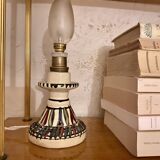 Mini ceramic lamp, braided fabric cable