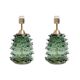 Paire de lampes de table en verre de Murano Rostrato vert