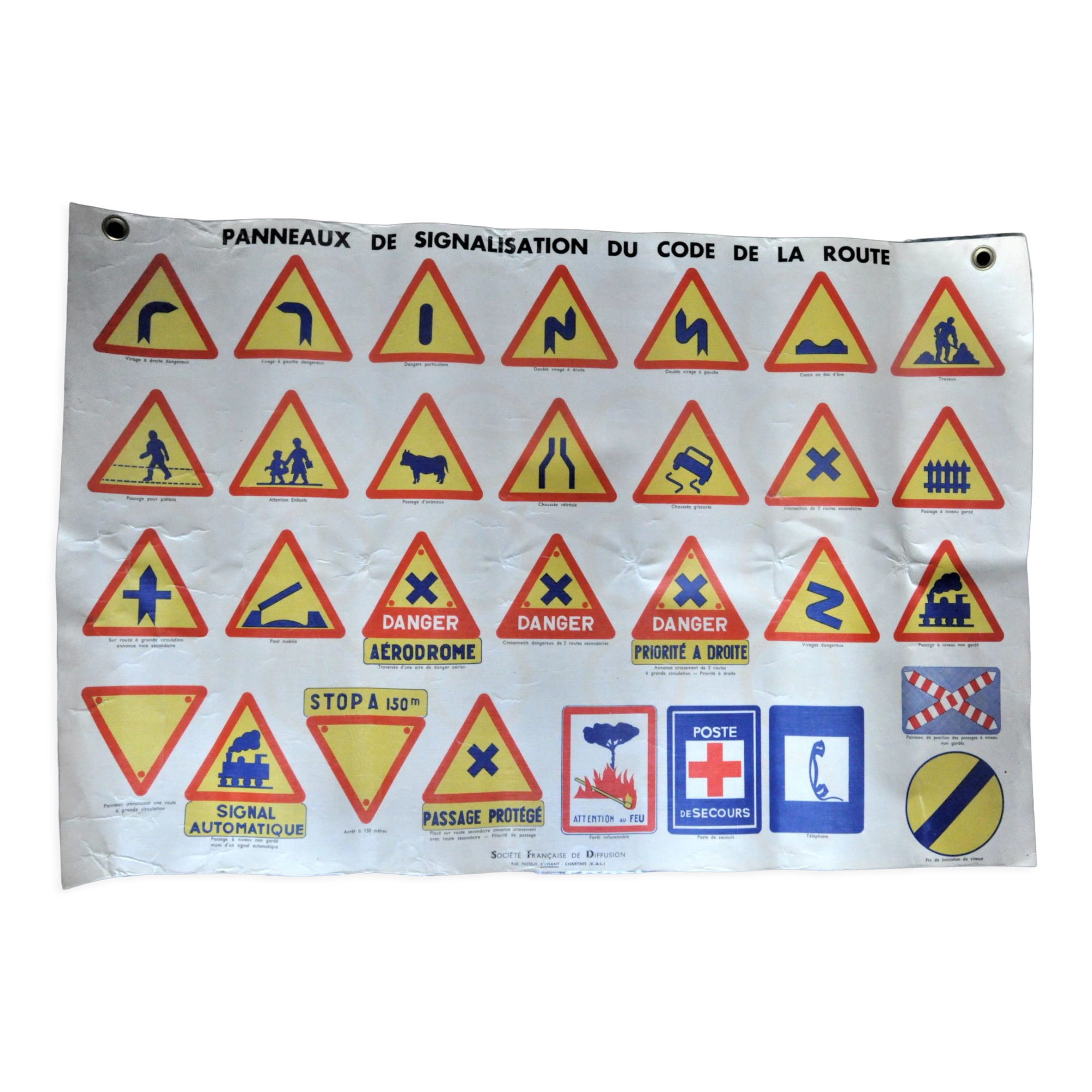 Old driving school poster highway code collection deco garage workshop