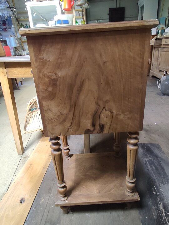 Bedside table solid wood inlaid drawer vintage antique door