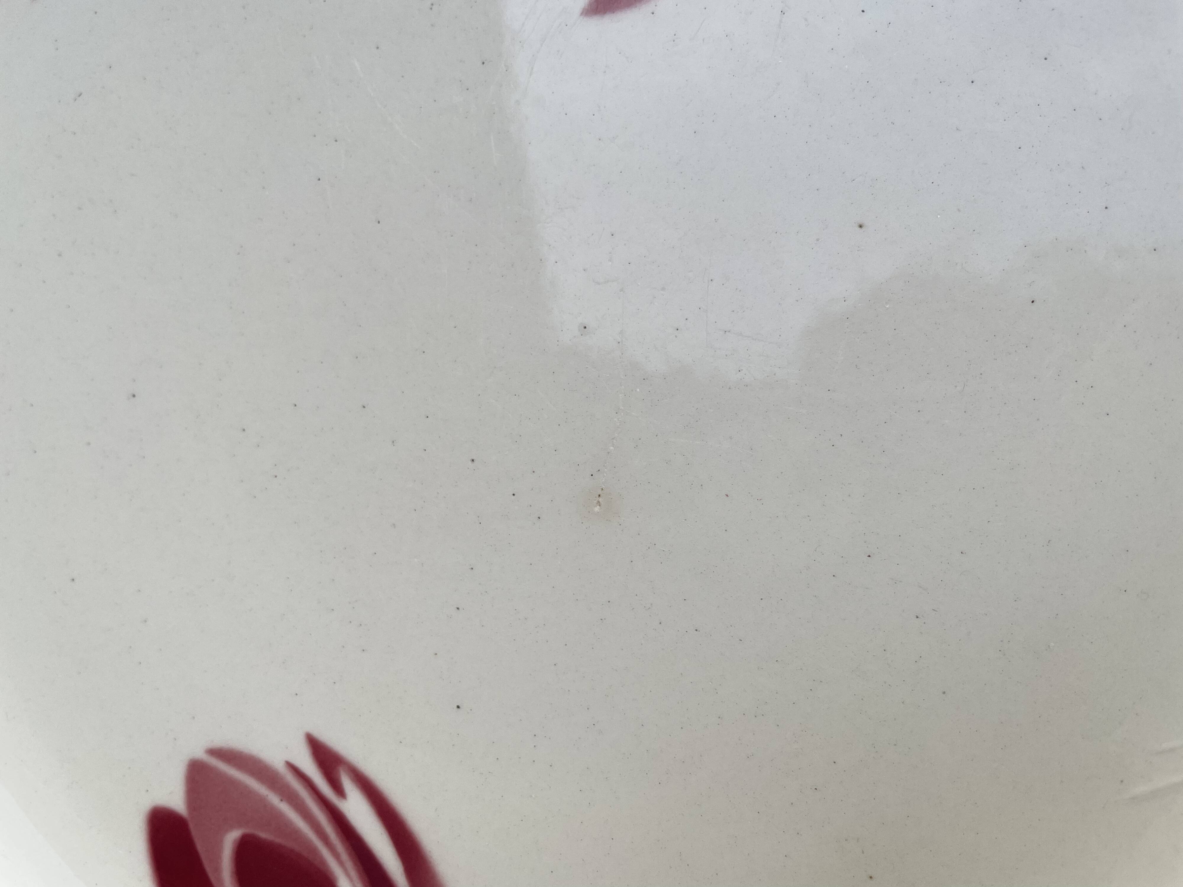Antique shallow dish Badonviller tulip decoration