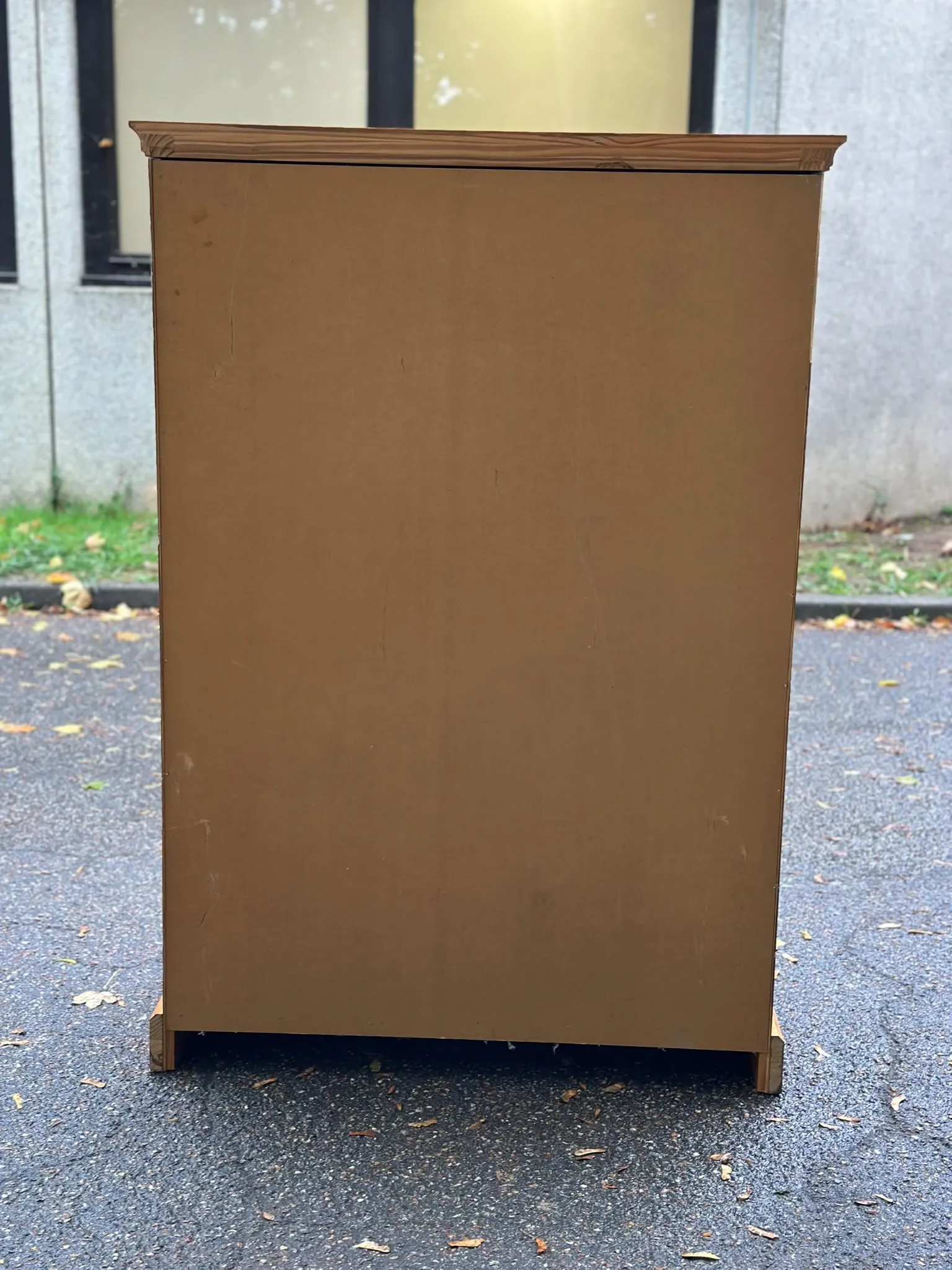 Shabby chic wardrobe sideboard — Striped pattern & solid wood 1990