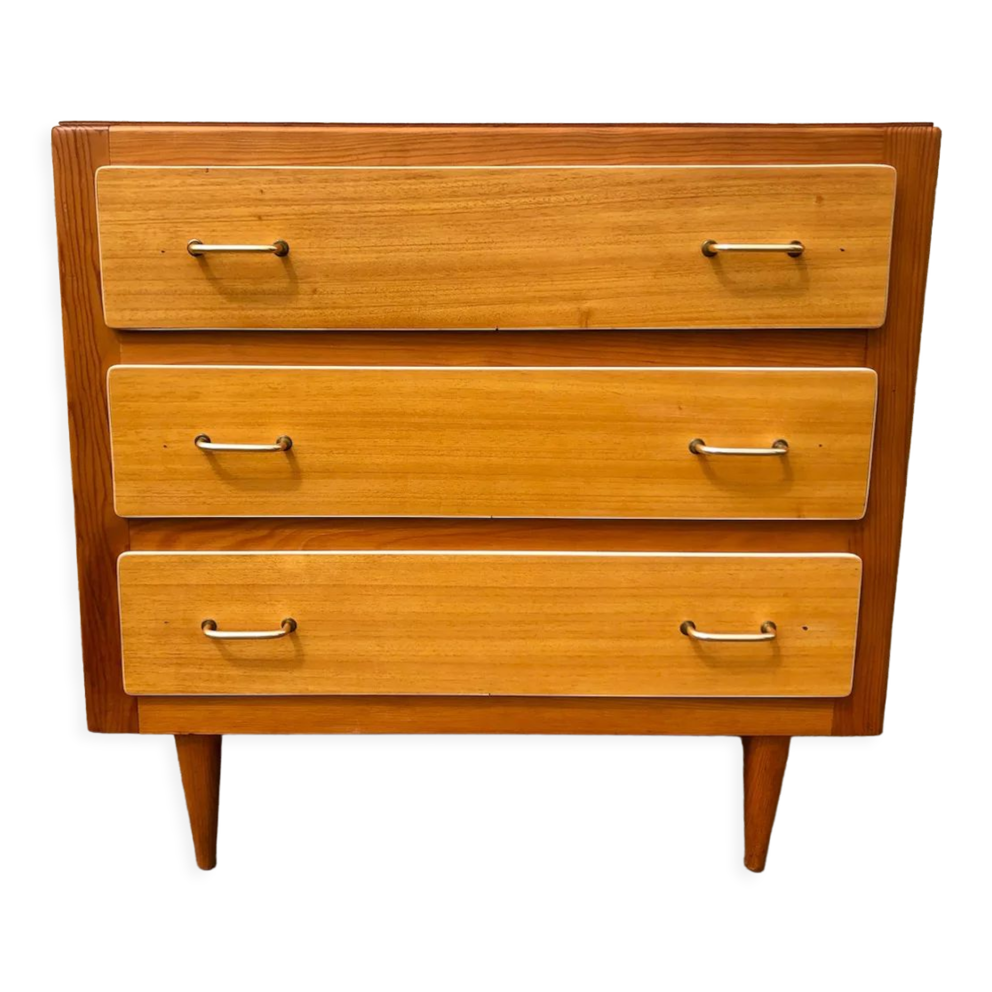 Vintage blond wood chest of drawers, circa 60s