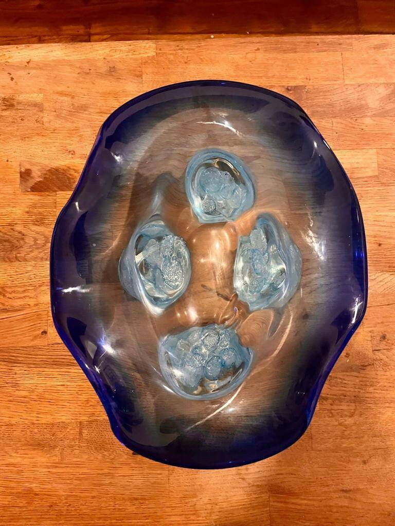 Blown glass basin signed Massimiliano Schiavon Murano Venice
