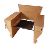 Chair 1980 in wood and leather sting SADDLER