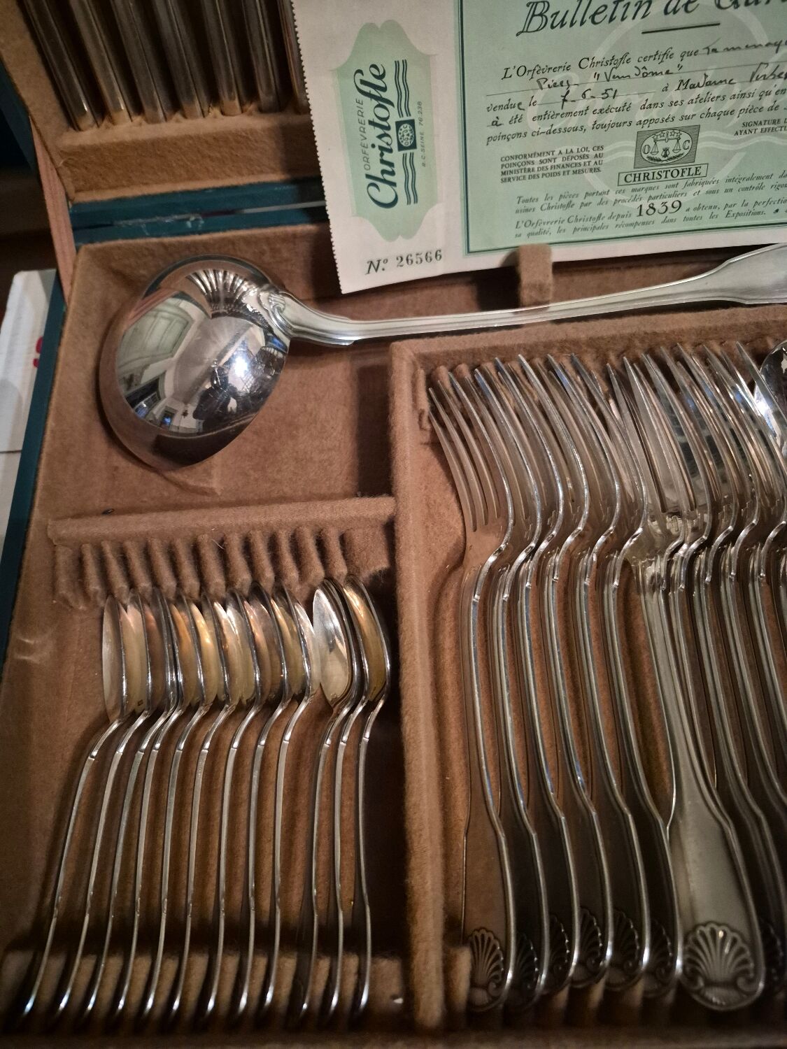 Christofle silver-plated cutlery set Vendôme 61 pieces