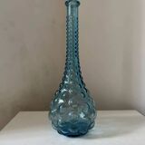 Vintage carafe with blue bubbles, glass, Empoli, Italy, 1960s