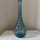 Vintage carafe with blue bubbles, glass, Empoli, Italy, 1960s
