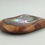 Wood and mother-of-pearl trinket bowl