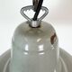 Lampe suspendue en émail gris industriel, années 1960