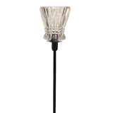 Table lamp with a crystal glass lampshade, like a vase and a golden base