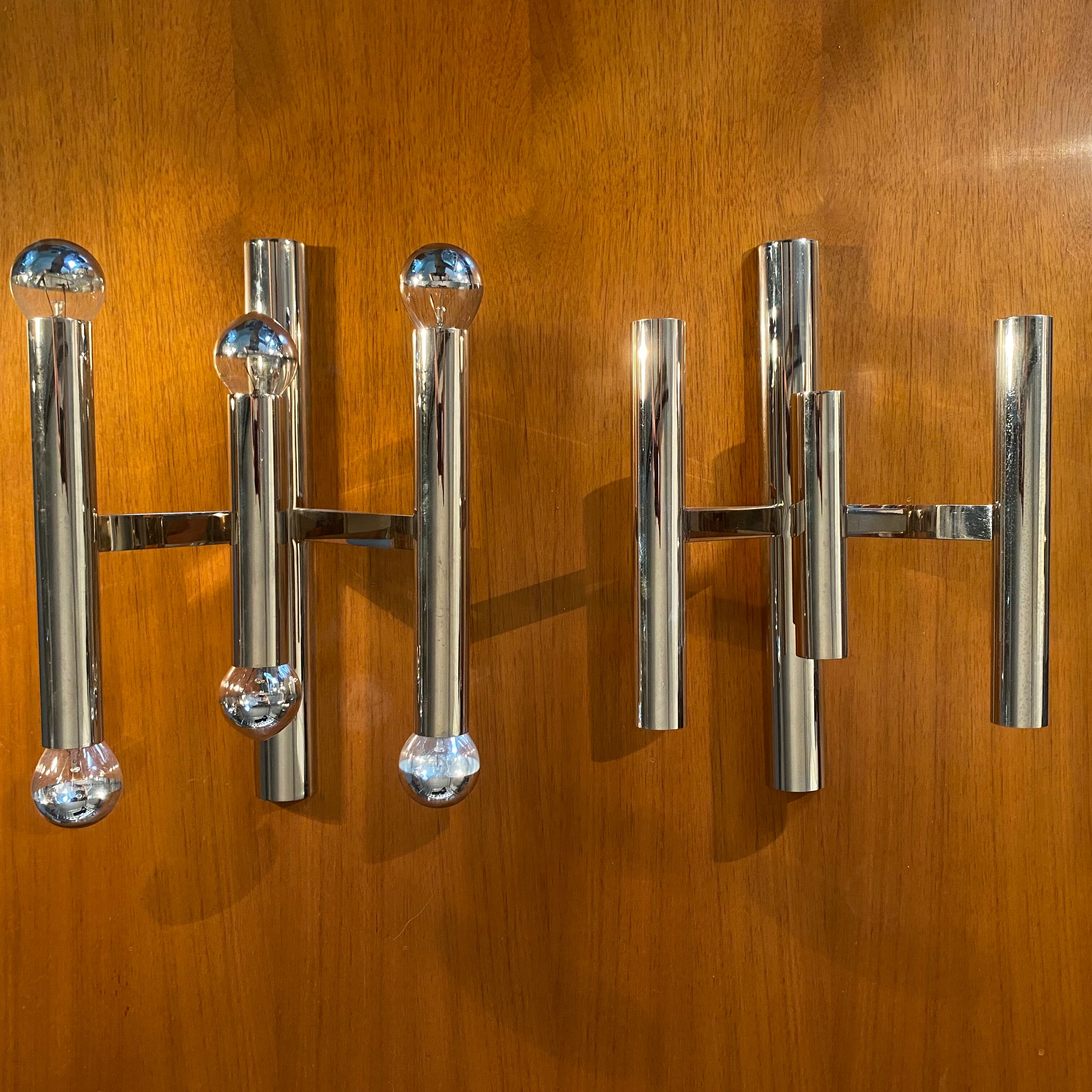 Pair of wall lamps 6 fires from Sciolari 1970