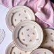 6 flat plate floral salines