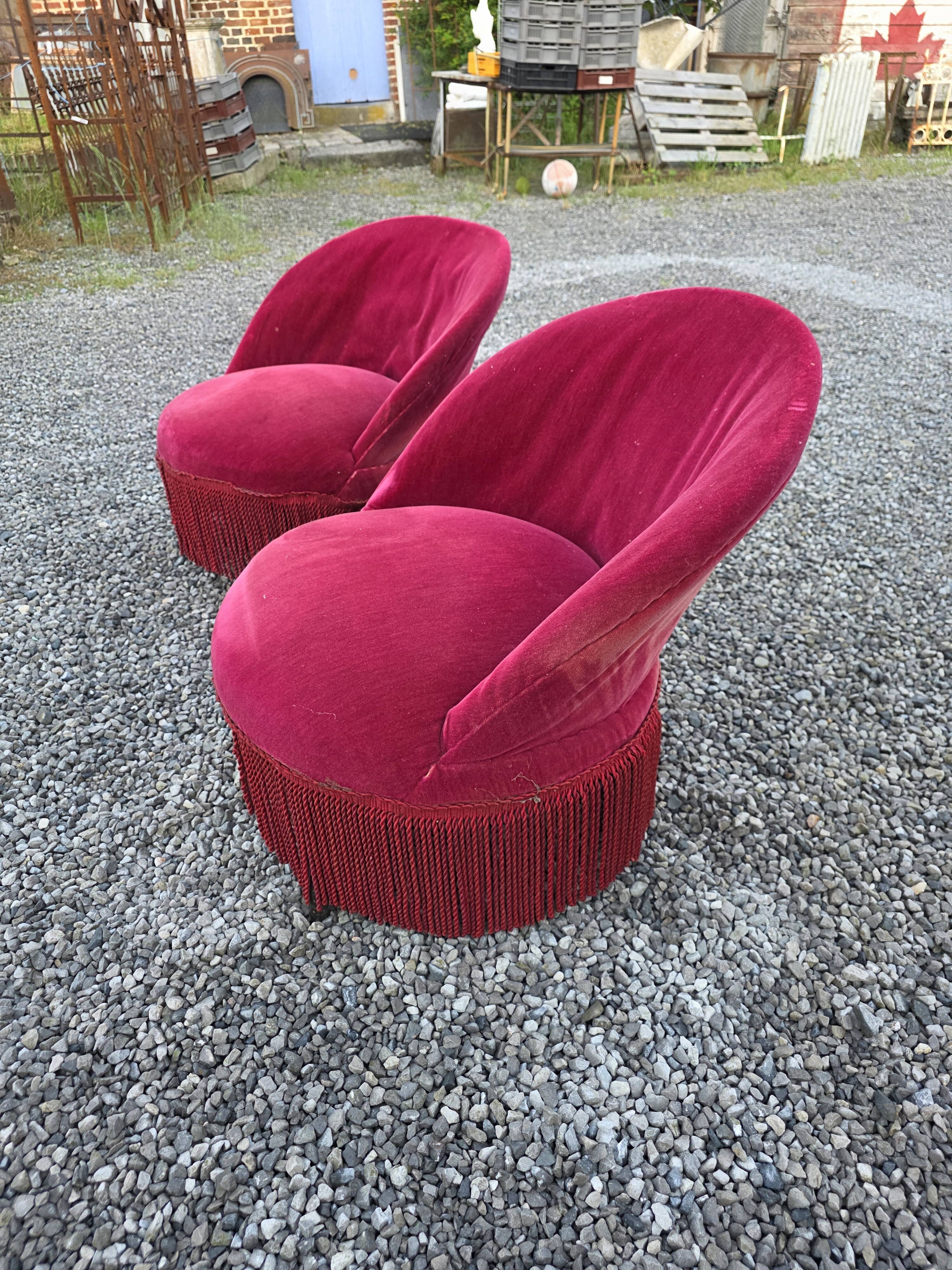 Pair of antique frog chairs