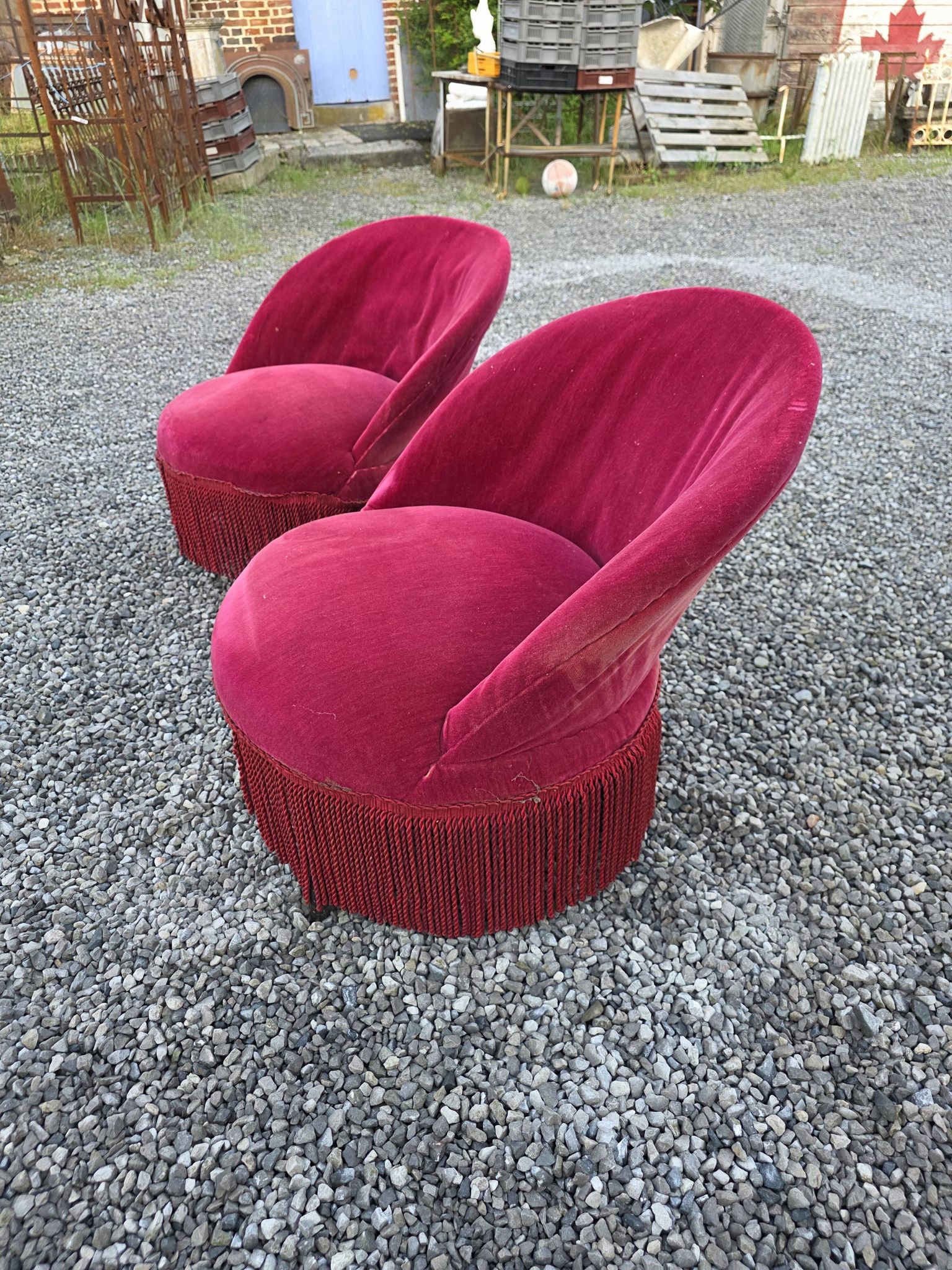Pair of antique frog chairs