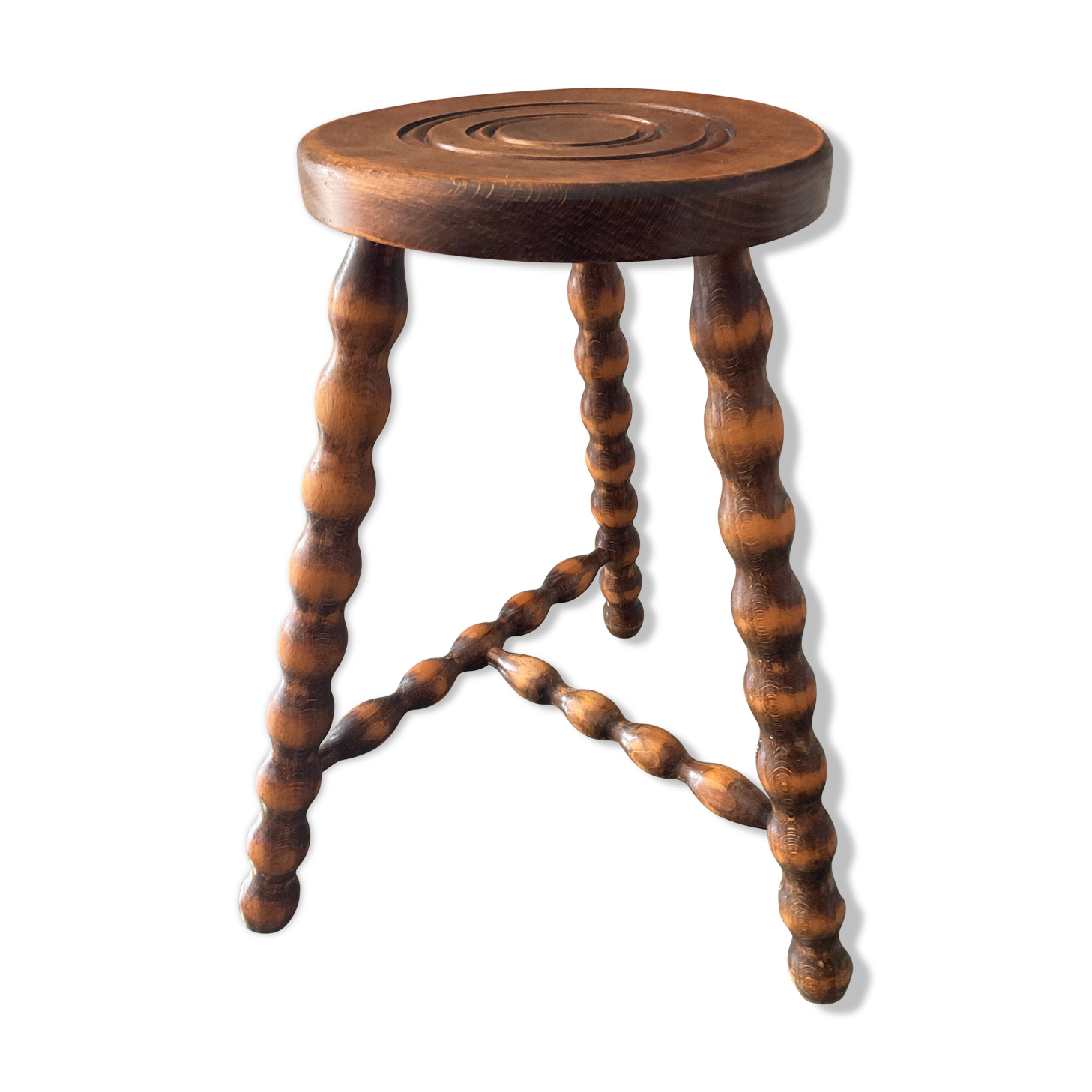 Vintage wooden tripod stool