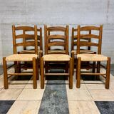 Set of 6 vintage brutalist chairs