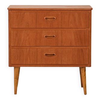 Commode scandinave en teck avec pieds en bouleau tourné, années 1950