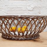 Vintage braided metal basket