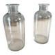 2 large antique transparent glass bottles
