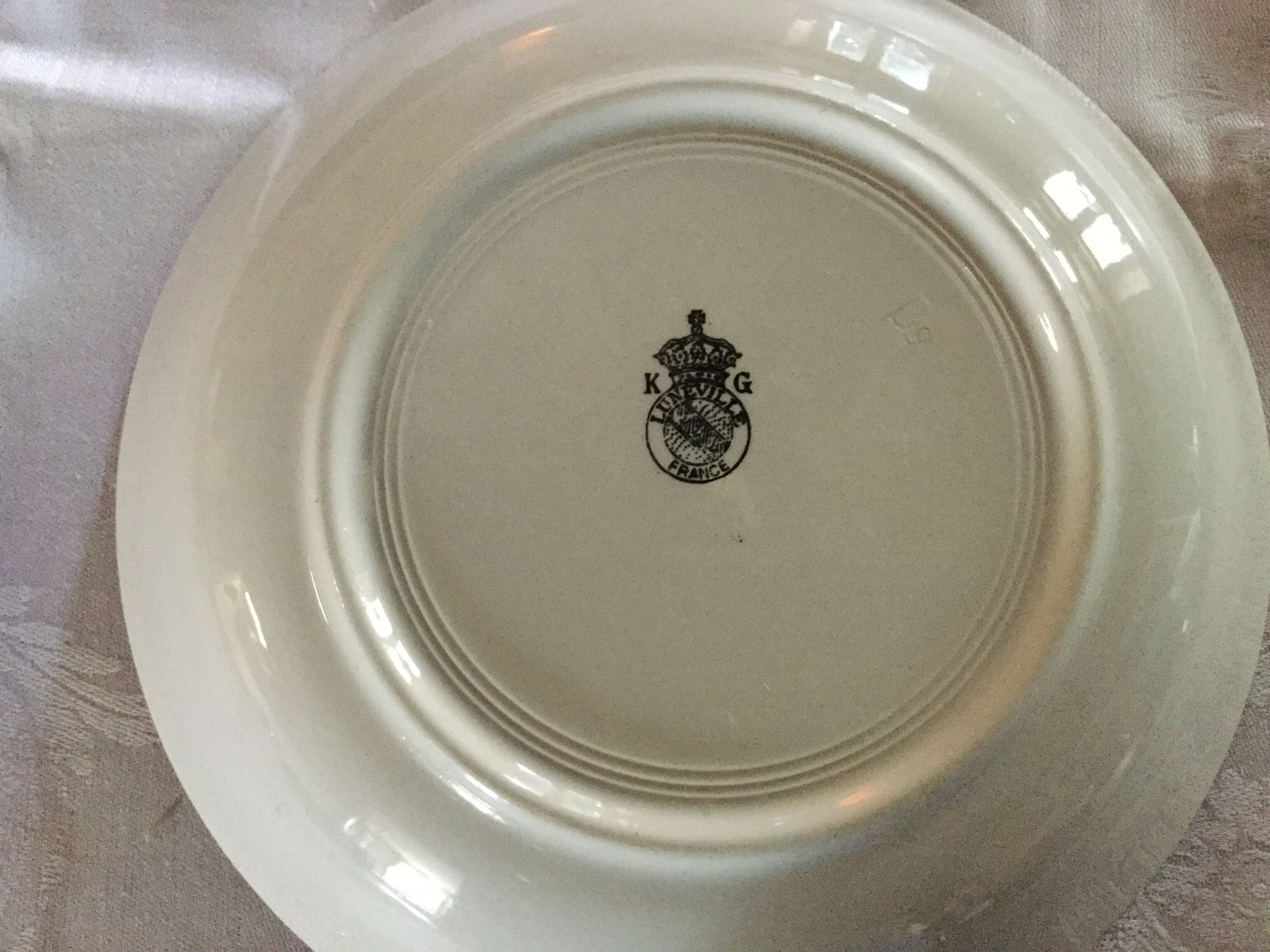 HALF porcelain hollow plate KG Luneville