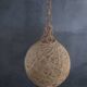 Suspension vintage en corde et rotin