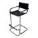 Vintage Black Leather & Chrome Italian Modern Barstools Set