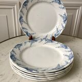 set of 6 flat plates in Terre de Fer K&G Lunéville model "Angèle" late nineteenth