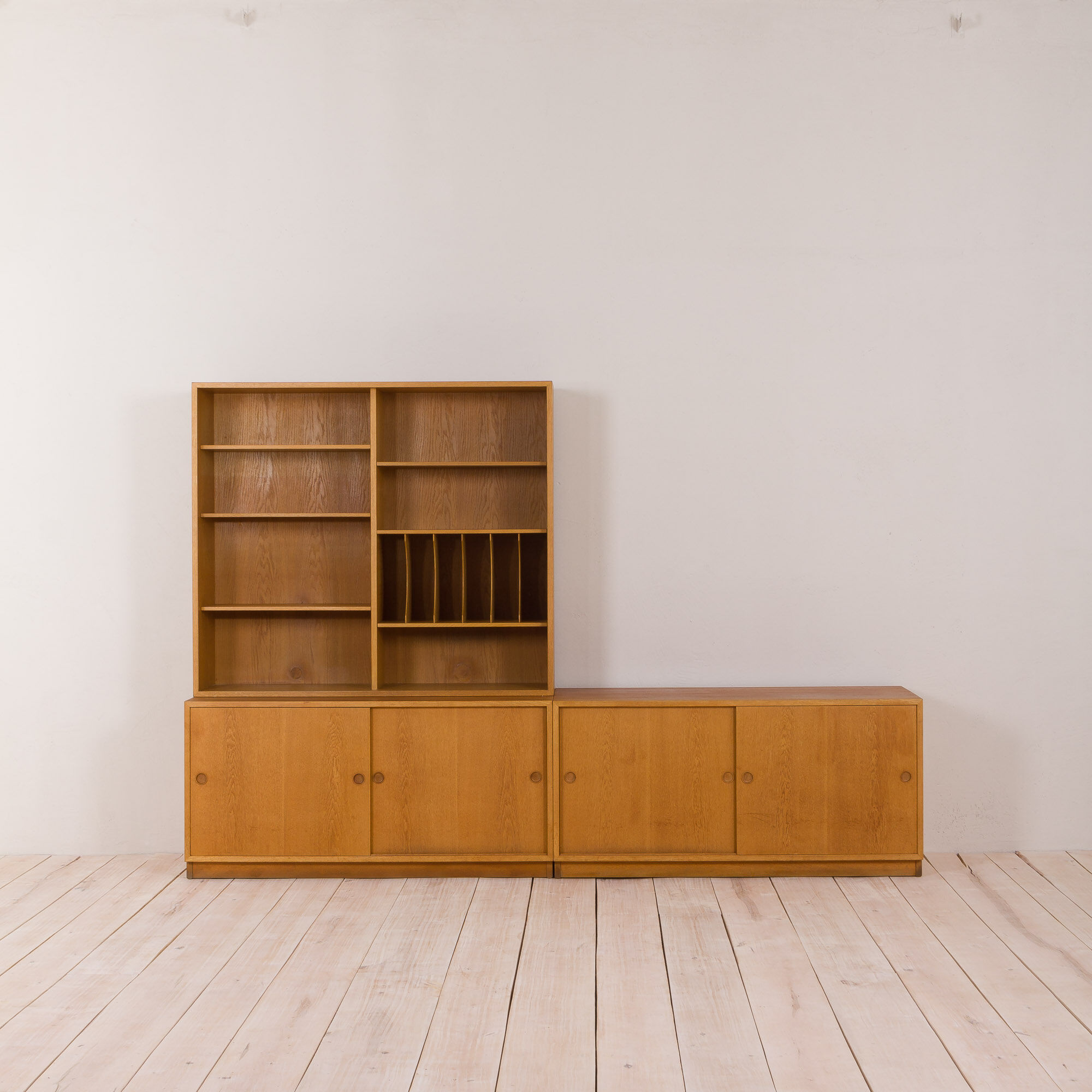 Modular oak shelving unit by Borge Mogensen for Karl Andersson & Soner
