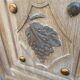 Renovated art deco sideboard in solid raw oak and gray marble 186cm