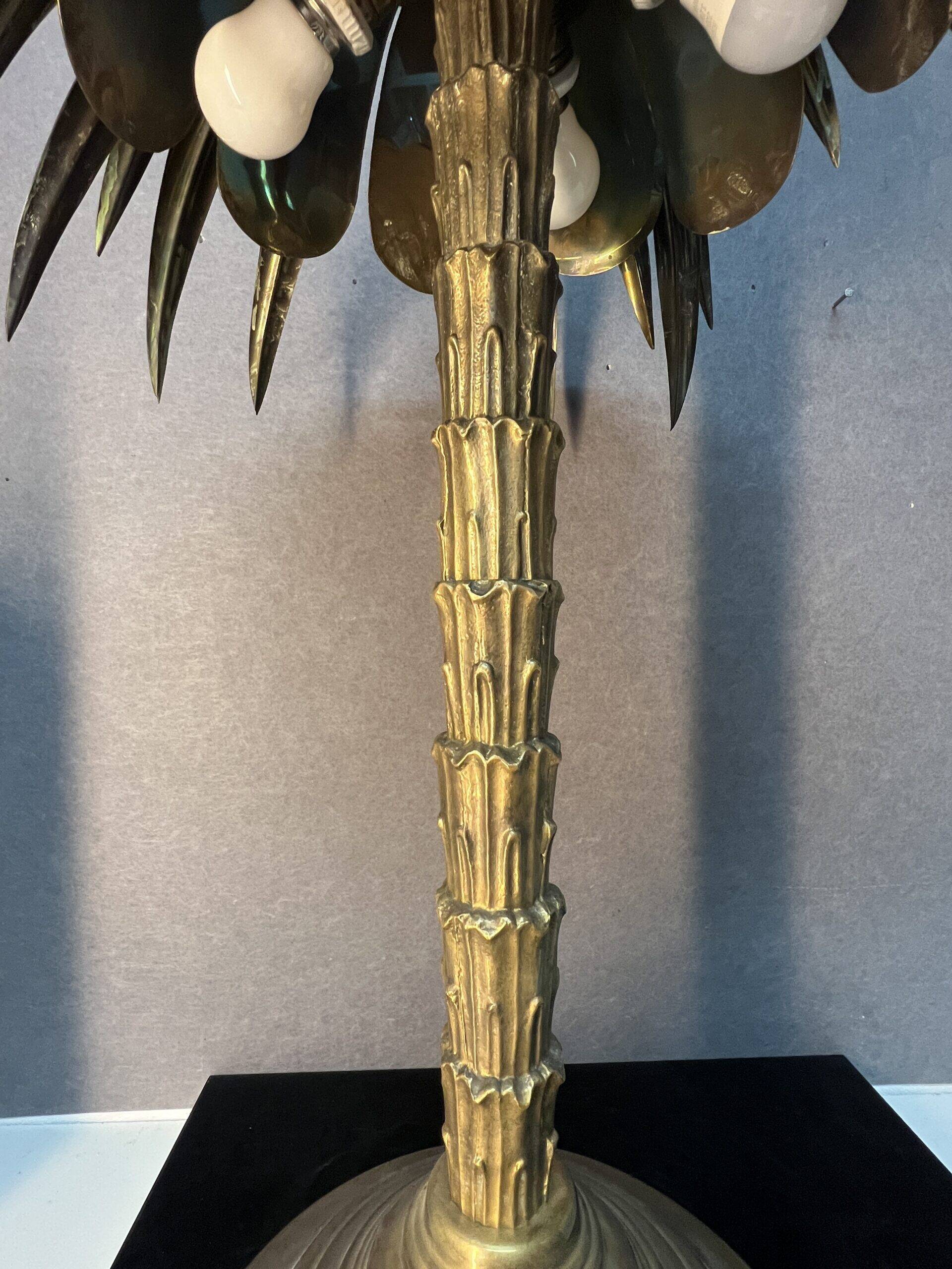 Palm tree lamp  bronze and brass