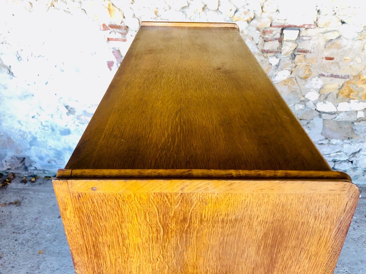 Vintage oak wall storage unit circa 50s