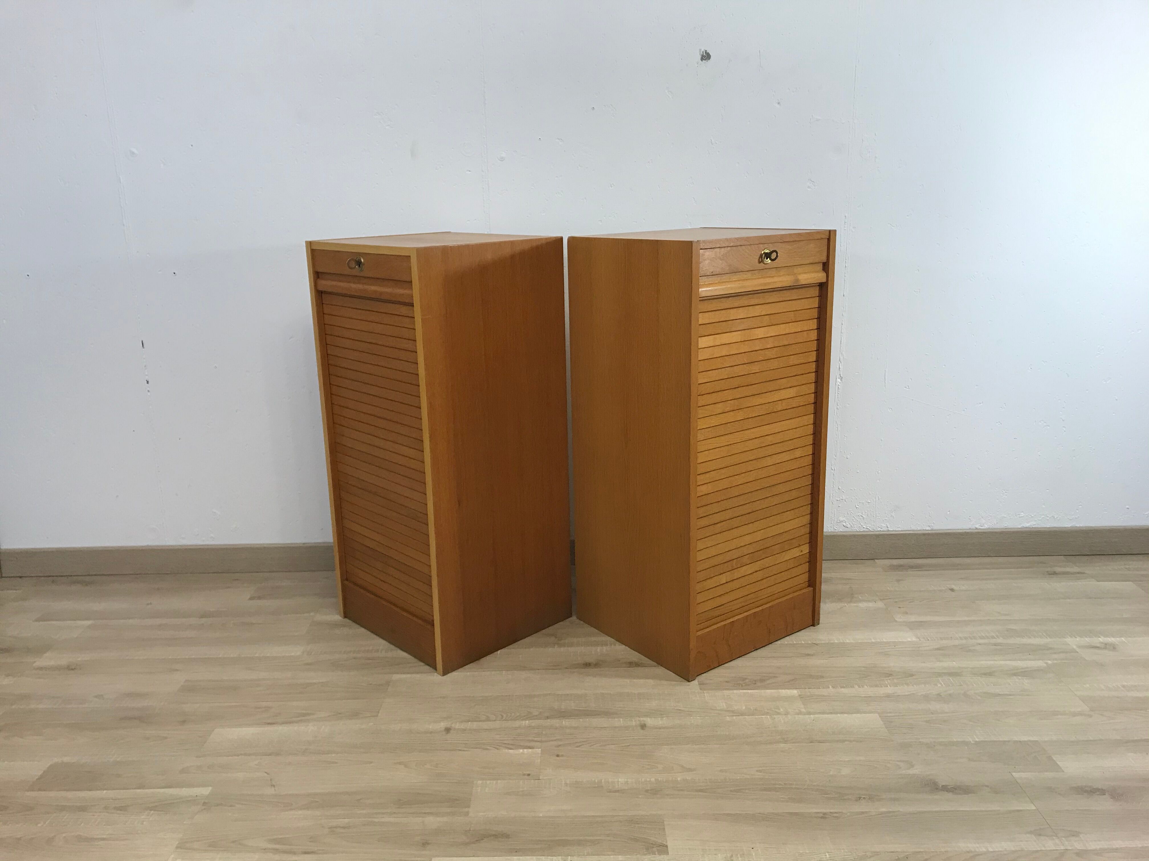 Pair of old curtain filing cabinets
