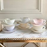 Serving Harlequin vintage opaline glass cups