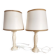 Deux lampes à poser, pieds en albatre