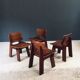 Constructivist Oak Dining Chairs, Belgium, 1960s, Set of 4