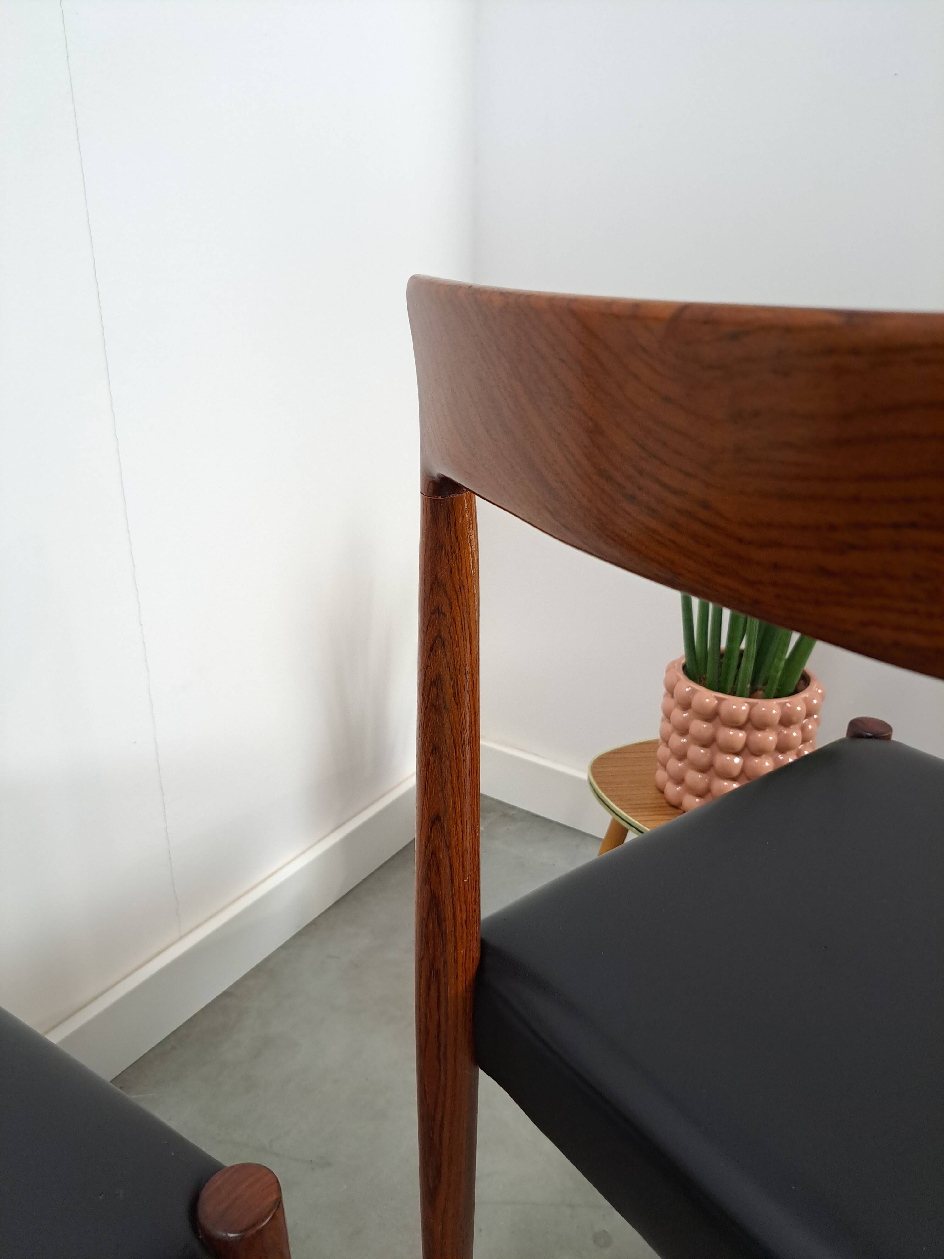 Ensemble design de chaises Lubke en bois de rose 7x