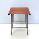 Vintage tv stand/ side table with an ebonized beech top and an iron frame, italy