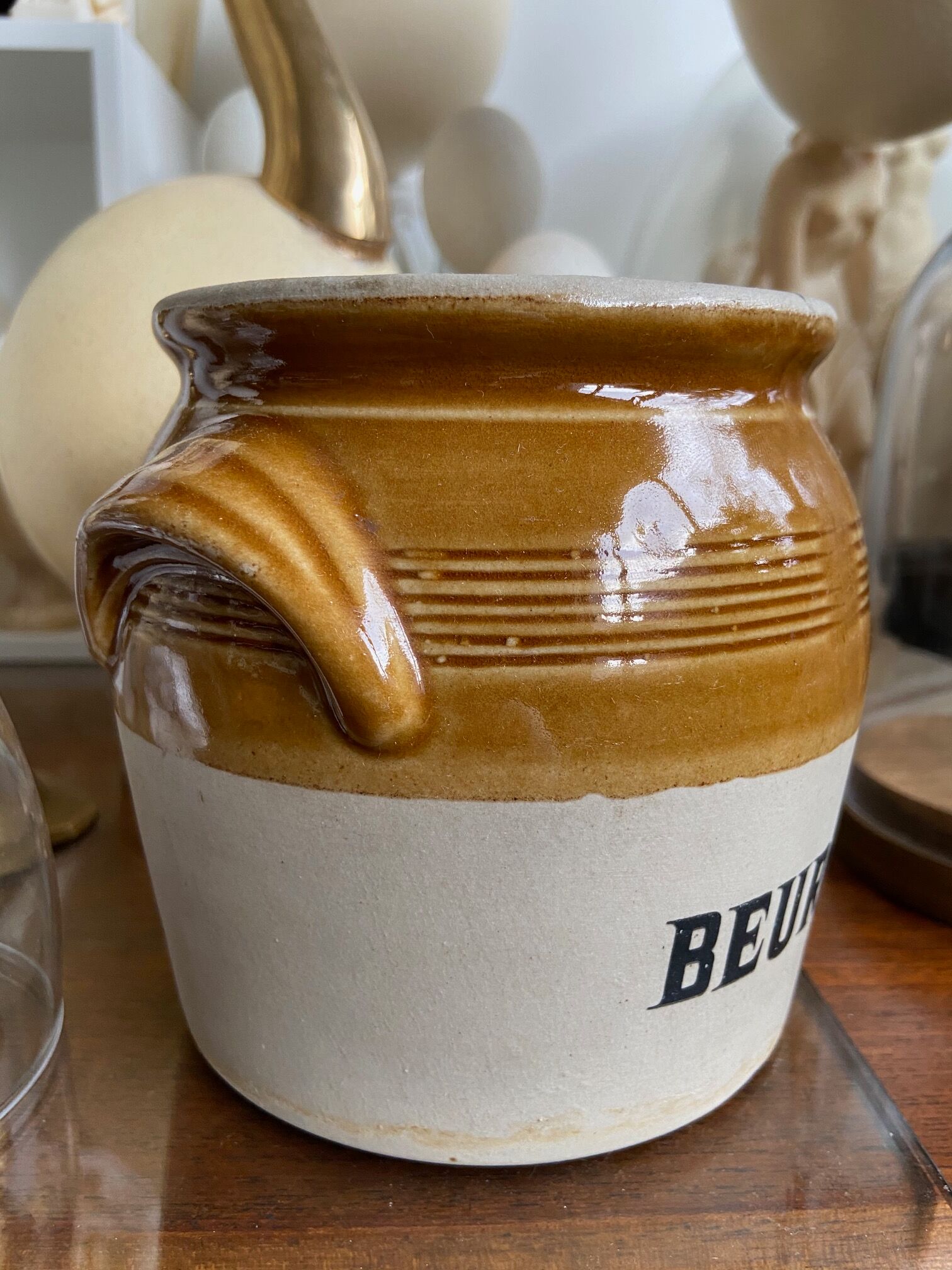 Pot à ustensiles "Beurre" en grès émaillé