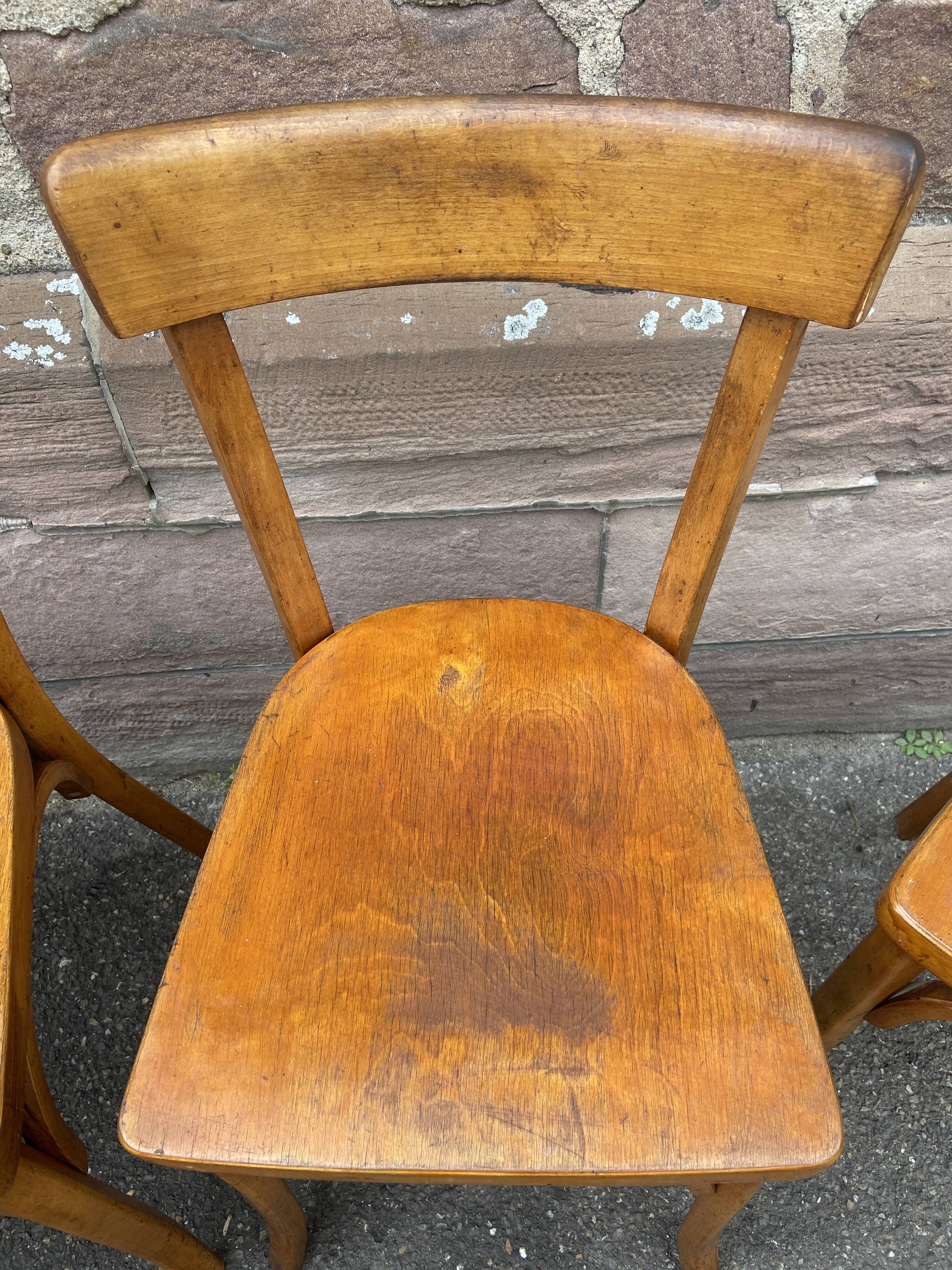 Set of 6 chairs bistrot café baumann bentwood from the 1950s