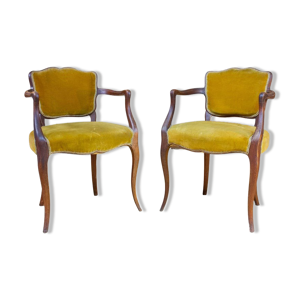 Paire de fauteuils en - velours