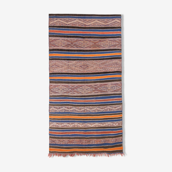 Kilim berbere vintage bleu 350 x 145 cm