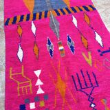 Authentique tapis berbère marocain Azilal neuf coloré 256x150cm